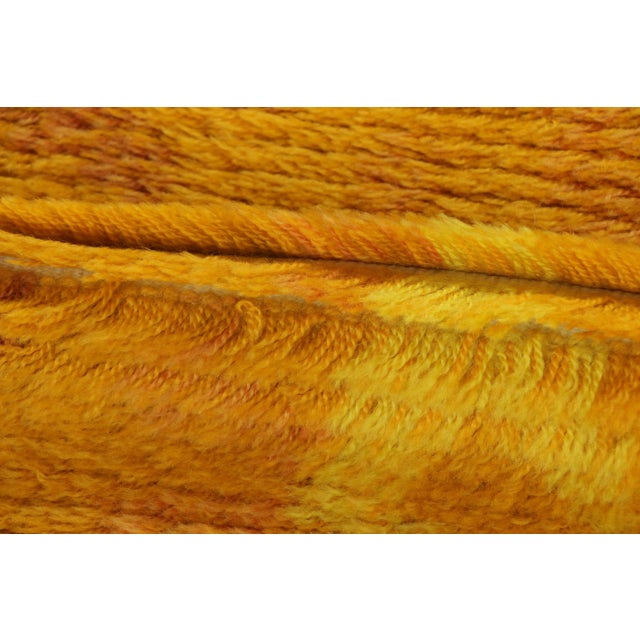 Vintage Swedish Rya Runner With Rust and Gold Sunburst Medallion - Rug & Kilim For Sale In New York - Image 6 of 7