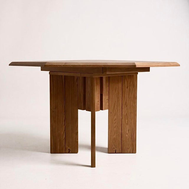 Brutalist Vintage Octagonal Dining Table from Maison Regain, 1960 For Sale - Image 3 of 4