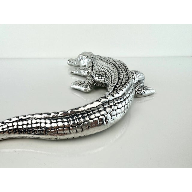 Metal Vintage Arthur Court Pewter Alligator For Sale - Image 7 of 11