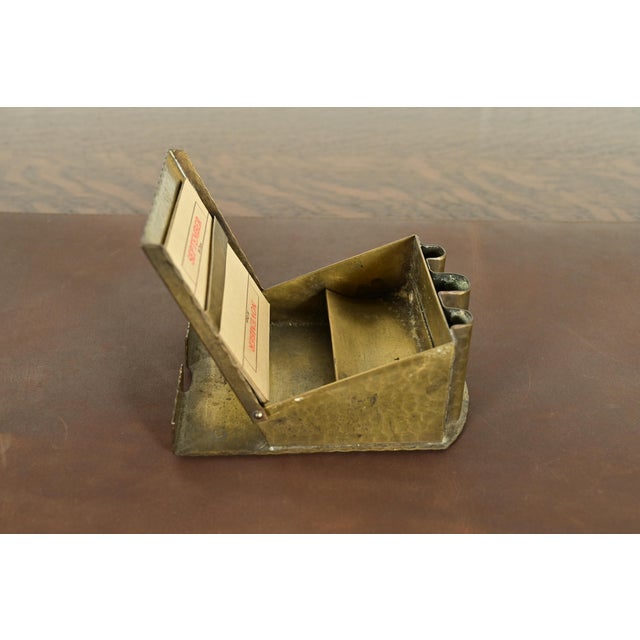 Roycroft Arts & Crafts Brass Finished Hammered Copper Perpetual Desk Calendar Frame For Sale In South Bend - Image 6 of 13
