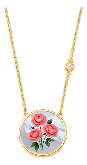 November Birth Month Flower Pendant - Peony Flower Pendant