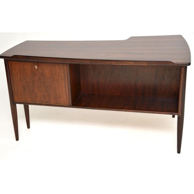 Brown Vintage Swedish Boomerang Desk attributed to Goran Strand for Lelangs Mobelfabrik, 1960s For Sale - Image 8 of 11