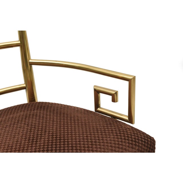 Vintage Mastercraft Greek Key Brass Side Chairs, 1960's, Pair Of For Sale In Miami - Image 6 of 10