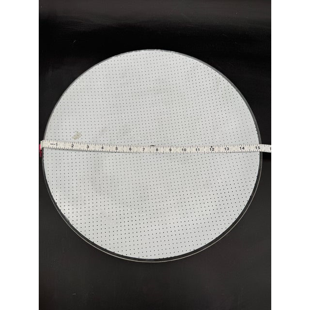 Vintage Round Frosted Glass Ceiling Light Cover Mid Century 15" Nos For Sale In Dallas - Image 6 of 6