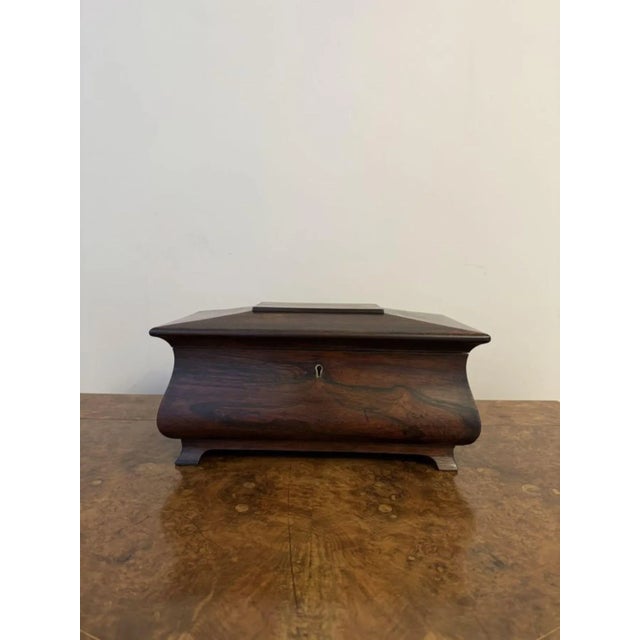 Antique Victorian Rosewood Tea Caddy, 1850 For Sale - Image 9 of 10