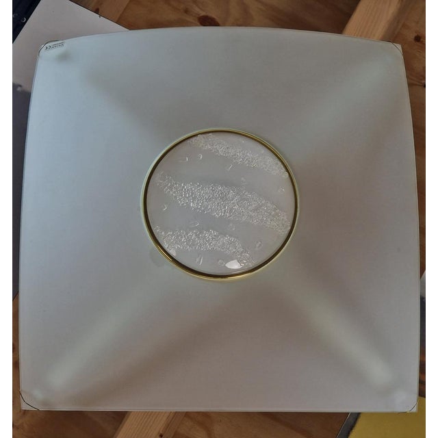Vibea Quadra Ceiling Lamp in Ice Glass and Brass, 1970s For Sale - Image 11 of 18