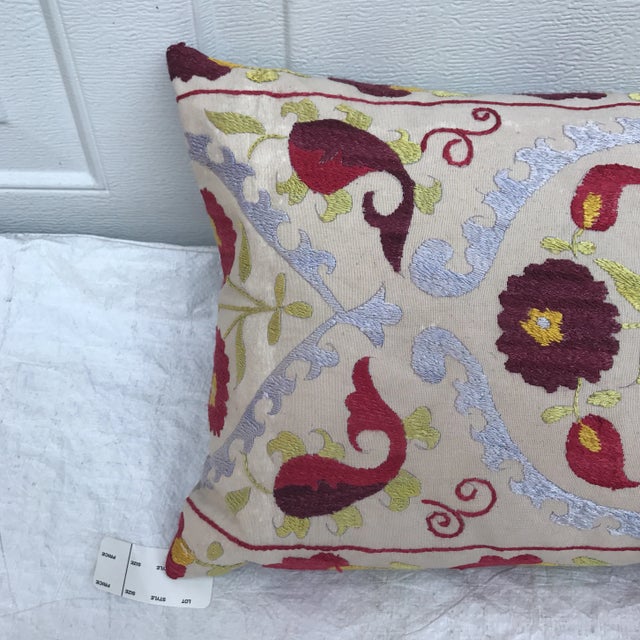 2010s Embroidered Suzani Pillow For Sale - Image 5 of 11