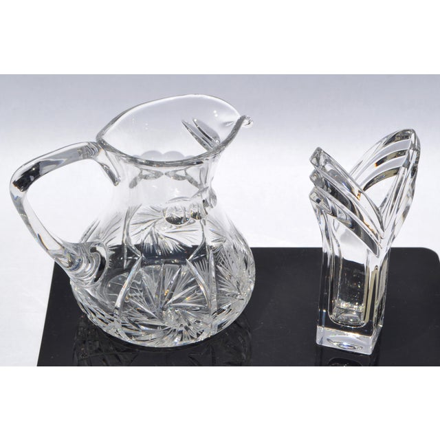 Transparent Early-20th Century American Brilliant Cut Glass Pitcher Carafe Decanter 50% Lead For Sale - Image 8 of 17