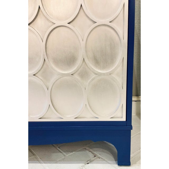 Modern Century Furniture Large Silver Leaf Finished Geometric Sideboard For Sale - Image 3 of 9