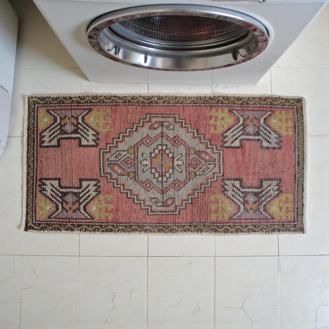 Farmhouse 1970s Small Rug, Entryway Rug, Bath Mat, Kitchen Decor, Turkish Rug, Doormat 1'8" X 3'3" For Sale - Image 3 of 14