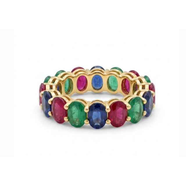 2020s Natural Multi Gemstone 1.40cts Ring in 14k Gold For Sale - Image 5 of 8