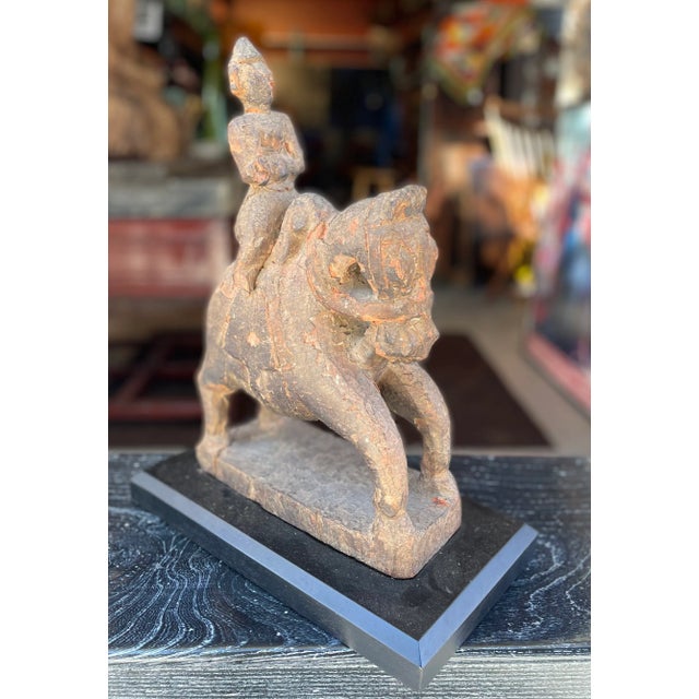 Late 19th Century Early Indian Horse With Rider Sculpture For Sale - Image 5 of 9