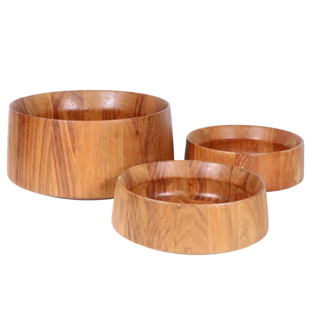1970s Set of Danish Modern Teak Bowls by Quistgaard for Dansk - 3 pcs For Sale - Image 11 of 12