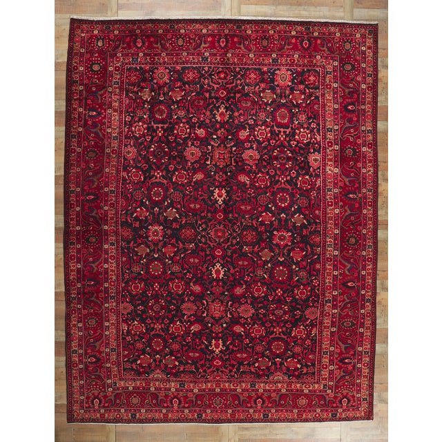 Navy Blue Vintage Persian Malayer Rug - 11'00 X 14'03 For Sale - Image 8 of 8