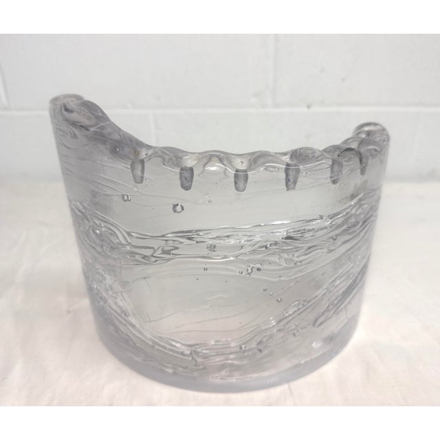1980s Cast Studio Glass Menorah by Joel & Candace Bless Curved Shape Brutalist Waves For Sale - Image 5 of 15