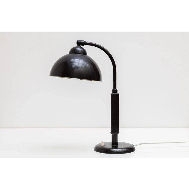 Christian Dell Bauhaus Black Desk Lamp by Christian Dell for Kaiser, 1933 For Sale - Image 4 of 8