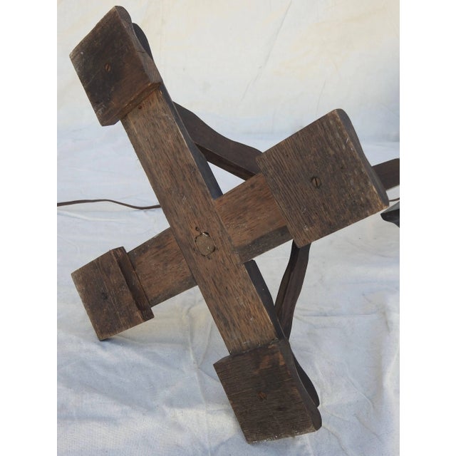 Brown Mission Style Arts & Crafts Wooden Floor Lamp For Sale - Image 8 of 11