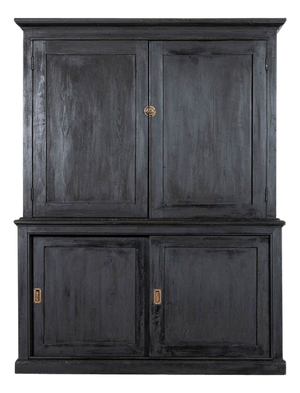 English Bleached Pine Housekeepers Cupboard, 1860s