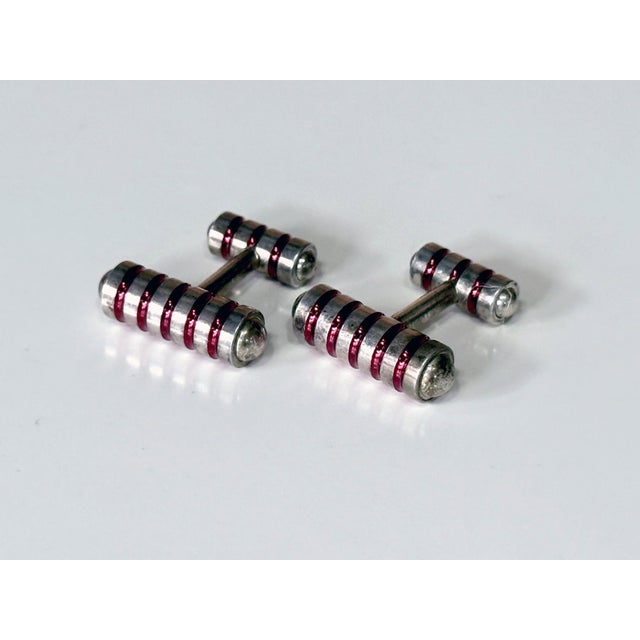 A wonderful sterling silver cuff links from Paloma Picasso's "Groove" collection for Tiffany & Co. These cuff links...