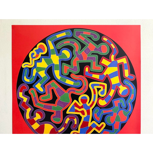 魅力の Keith Haring Art Pop Print Lithograph 1999 Vintage Estate アート・デザイン・音楽