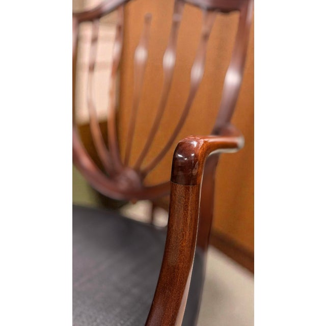 Mid-Century Modern Mid-20th Century Hepplewhite Style Shield Back Armchair For Sale - Image 3 of 8