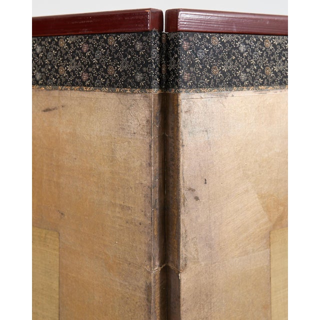 Japanese Kano School Four Panel Screen Birds and Owl For Sale - Image 11 of 12