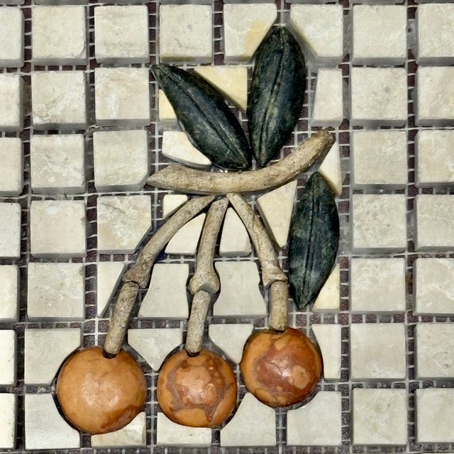 Polished botticino marble, rosso verona marble, verde saltan marble, and café brissac limestone dimensional cherry...