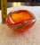 Orange Art Glass Ashtray / Hand blown art decor bowl Hurricane Eye Design Swirling Design Ground Pontil For your...
