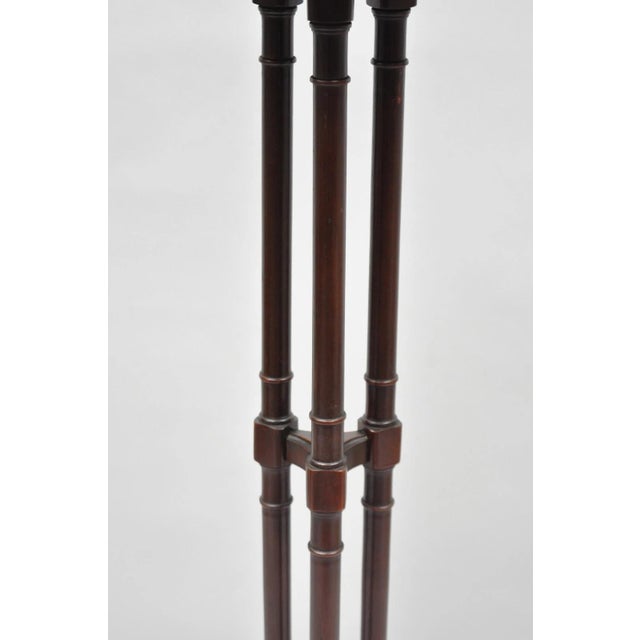 Mid 20th Century Vintage Mersman Regency Style Mahogany 46" Tall Pedestal Plant Stand Table For Sale - Image 5 of 15