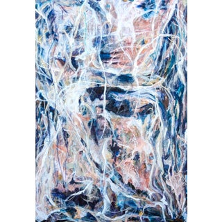Kristi Haines Herman “Force: My Words Coming Back At Me” Contemporary Gestural Blue Abstract Painting, 2023 For Sale
