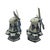 Traditional Vintage Ceramic Delft Blue and White Windmill Figurines - A Pair For Sale - Image 3 of 12