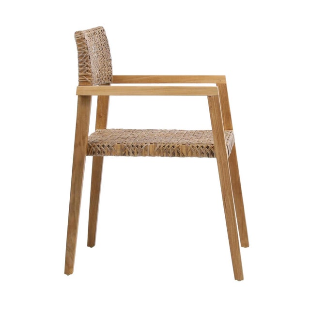 Ambra Outdoor Teak & Woven Dining Chair For Sale - Image 9 of 11