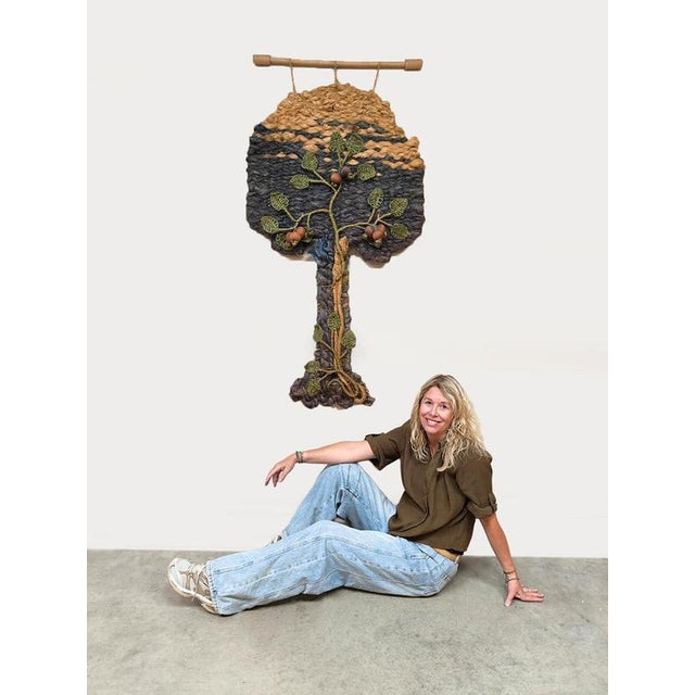 Mid-Century Modern Mid-Century Macramé Wall Tapestry with Wandtapijt Tree of Life, 1960 For Sale - Image 3 of 5