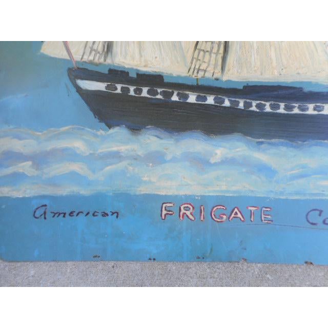 Folk Art Vintage Nautical Ship Painting Chairish