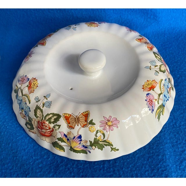 Ceramic Aynsley "Cottage Garden" Oven-to-Table Covered Casserole 2.5 Quart For Sale - Image 7 of 13