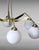 Mid 20th Century Stilnovo Style Italian Brass Six-Light Chandelier With Opaline Glass Globes For Sale - Image 10 of 18