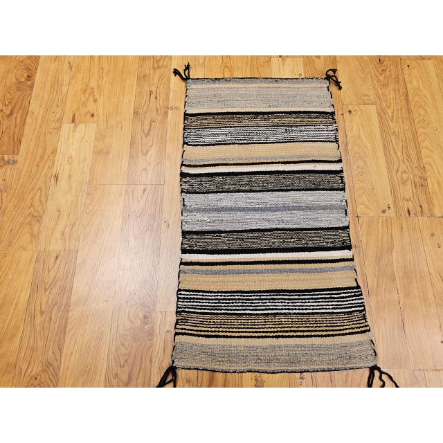 1900 - 1909 Vintage Native American Navajo Rug, Banded Stripes Pattern, Southwest Tribal Art, 2x3 For Sale - Image 5 of 15