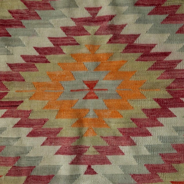 Geometric Anatolian Kilim Rug, 1920s For Sale - Image 3 of 7