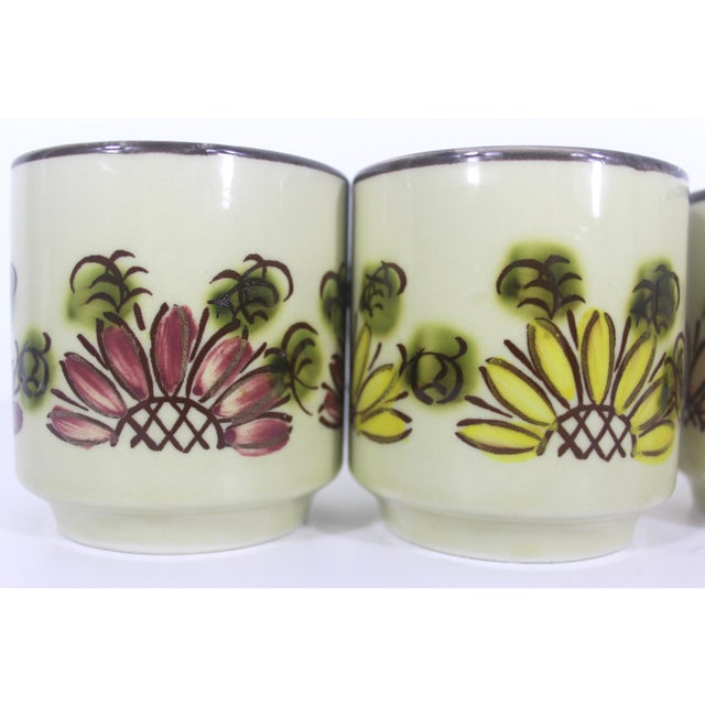 Ceramic Vintage Otagiri Japanese Yellow, Pink Floral Ceramic Coffee Mugs- Set of 4 For Sale - Image 7 of 10