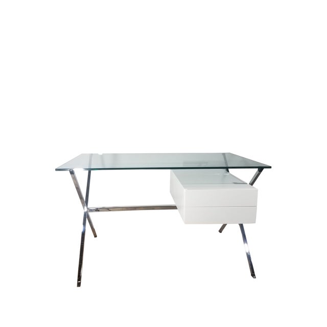 MidCentury Floating Glass Top Writing Desk Chairish