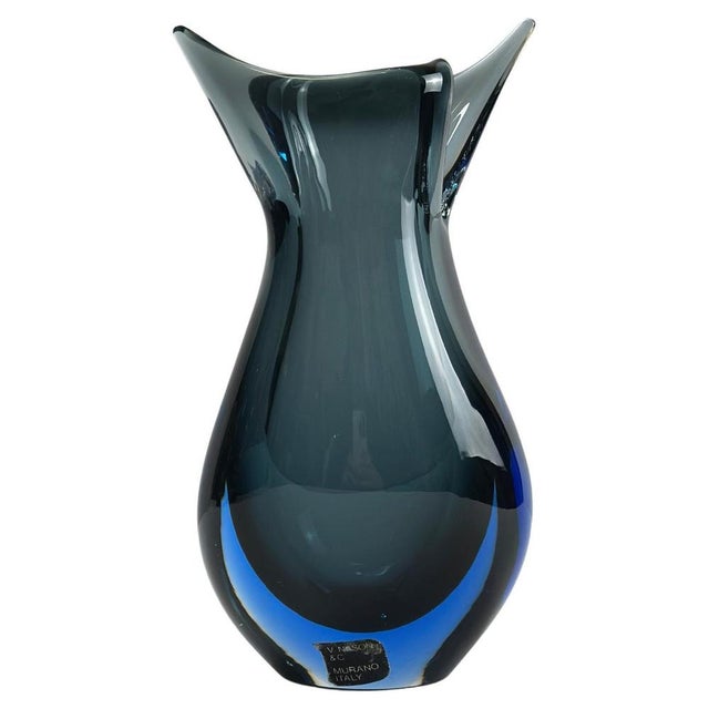 Murano Glass Vase by V. Nason, 1980s For Sale - Image 11 of 11