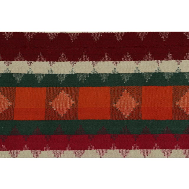 1950s Vintage Afghani Tribal Kilim Rug With Geometric Patterns For Sale In New York - Image 6 of 7