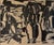 A striking vintage signed penguin artwork rendered in a bold black-and-white graphic style. Depicting a gathering of...