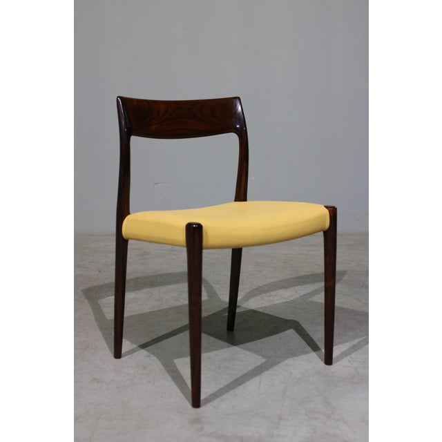 Wood Vintage Model 77 Dining Chairs in Rosewood by Niels O. Moller for J.L. Møllers, 1960, Set of 6 For Sale - Image 7 of 10