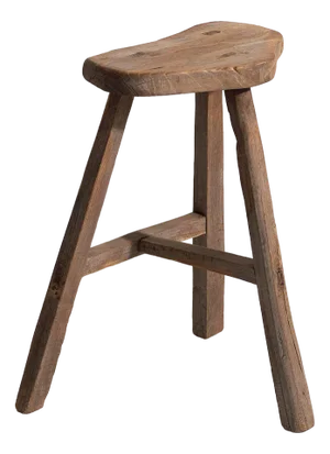 Antique Oriental Primitive Style Stool, 1920s
