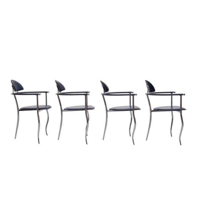 1970s Italian Marilyn Stiletto Dining Chairs from Arrben, 1970s, Set of 4 For Sale - Image 5 of 13