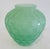 Contemporary Daum France Crystal "Pate De Crystal," Celadon Green Geometric Raised Relief "Rhythmns," Vase/Vessel For Sale - Image 3 of 18