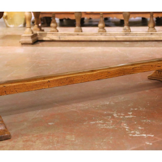 Wood 19th Century French Louis XIII Oak Refectory Monastery Table With One-Board Top For Sale - Image 7 of 9