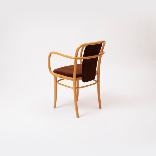 Vintage Bentwood Chairs in Brown Velvet by Ton, 1960s, Set of 4 For Sale - Image 9 of 13