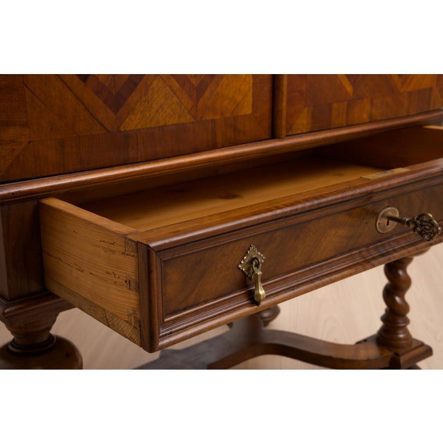 Wood Neo-Baroque German Walnut Cocktail Cabinet, 1900s For Sale - Image 7 of 16
